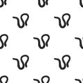 Earthworm icon in black style isolated on white. Insects pattern.