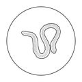 Earthworm icon in outline style isolated on white background. Insects symbol stock vector illustration. Royalty Free Stock Photo