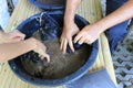 Earthworm manure fermented water in the farm, vermi-compost, vermiculture