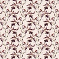 Earthy botanical floral repeat background pattern
