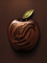 Earthy Brown apple icon with lights, mobile wallpaper, for poster, presentation, website. Minimalist abstract deep backdrop