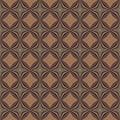 Earthy colours retro sixties geometric seamless pattern in variegated brown tones. Modern vintage geo woven textile Royalty Free Stock Photo