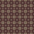 Earthy colours retro sixties geometric seamless pattern in variegated brown tones. Modern vintage geo woven textile Royalty Free Stock Photo