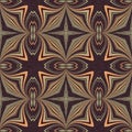 Earthy colours retro sixties geometric seamless pattern in variegated brown tones. Modern vintage geo woven textile Royalty Free Stock Photo