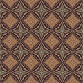 Earthy colours retro sixties geometric seamless pattern in variegated brown tones. Modern vintage geo woven textile Royalty Free Stock Photo
