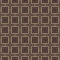 Earthy colours retro sixties geometric seamless pattern in variegated brown tones. Modern vintage geo woven textile Royalty Free Stock Photo