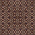 Earthy colours retro sixties geometric seamless pattern in variegated brown tones. Modern vintage geo woven textile Royalty Free Stock Photo