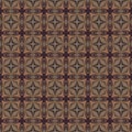 Earthy colours retro sixties geometric seamless pattern in variegated brown tones. Modern vintage geo woven textile