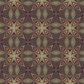 Earthy colours retro sixties geometric seamless pattern in variegated brown tones. Modern vintage geo woven textile