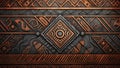 Earthy Elegance Charcoal Gray and Terracotta Tribal Patterns