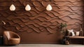 Earthy Elegance: A Sophisticated Wall Design Against a Warm Brown Background, Infusing the Space with Timeless Charm and Natural B