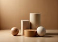 Earthy Hues and Geometric Forms A Minimalist Still Life Composition Featuring Subtle Textures and Simple Shapes Royalty Free Stock Photo