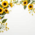 Earthy sunflower border Royalty Free Stock Photo