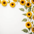 Earthy sunflower border Royalty Free Stock Photo