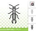 Earwig dermaptera simple black line vector icon Royalty Free Stock Photo