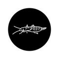 Earwig insect black line icon.