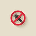 Earwig silhouette. Pest icon stop sign