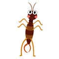 Earwig standing on two legs animal cartoon character vector illustration