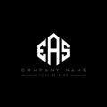 EAS letter logo design with polygon shape. EAS polygon and cube shape logo design. EAS hexagon vector logo template white and Royalty Free Stock Photo