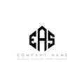 EAS letter logo design with polygon shape. EAS polygon and cube shape logo design. EAS hexagon vector logo template white and Royalty Free Stock Photo