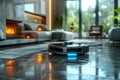 The Ease of Automated Housekeeping Showcased by an Advanced Robotic Vacuum in a Stylish Home