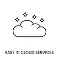 Ease in cloud services linear icon in vector