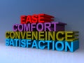 Ease comfort conveneince satisfaction