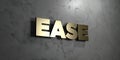 Ease - Gold sign mounted on glossy marble wall - 3D rendered royalty free stock illustration