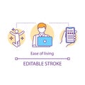 Ease of living concept icon. On demand economy benefits idea thin line illustration. Modern business model. Happy Royalty Free Stock Photo