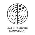 Ease in resource management linear icon in vector