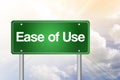 Ease of Use Green Road Sign Royalty Free Stock Photo