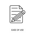 Ease of use Paper and Pencil linear icon in vector