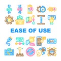 ease of use product intuitive icons set vector Royalty Free Stock Photo