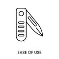 Ease of use, Swiss knife linear icon in vector