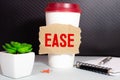 EASE word made with building blocks isolated on white