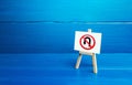 Easel with backward turning prohibition symbol. No turning back traffic sign. Assertiveness and striving Royalty Free Stock Photo