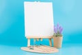 Easel and brushes