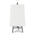 Easel display stand with poster board vector mockup. Collapsible A-frame chalkboard, banner sign realistic mock-up Royalty Free Stock Photo