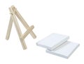 Easel with Fallen Canvases