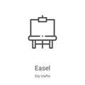 easel icon vector from diy crafts collection. Thin line easel outline icon vector illustration. Linear symbol for use on web and