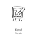 easel icon vector from fine arts collection. Thin line easel outline icon vector illustration. Linear symbol for use on web and