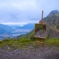 Easel in the mountains