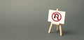 Easel with no turning back traffic sign. Assertiveness and striving, moving forward without retreating. Go to the goal, don`t sto