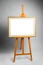 Easel with painting frame Royalty Free Stock Photo