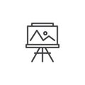 Easel with painting outline icon Royalty Free Stock Photo