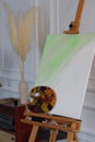 Easel and palette artist high quality photo