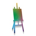 Easel sign. Vector. Colorful icon with bright texture of mosaic