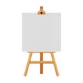 easel stand isolated for paintings in exhibition of paper illustration