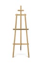 Easel standing on white background. Wooden tripod for art, painting, drawing or announcement vector illustration