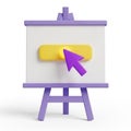 Easel with White Board and Interactive Button whiteboard Royalty Free Stock Photo